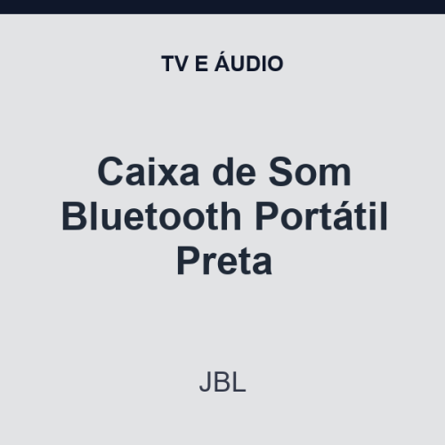 Caixa de Som Bluetooth JBL Portátil Preta