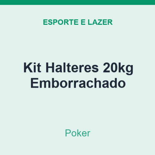 Kit Halteres Poker 20kg Emborrachado