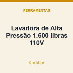 Lavadora de Alta Pressão Karcher 1.600 libras 110V