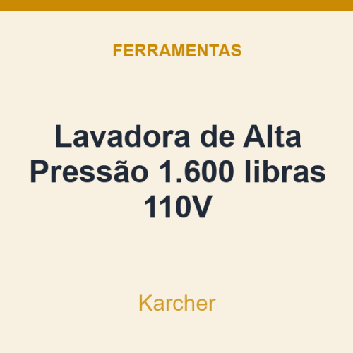 Lavadora de Alta Pressão Karcher 1.600 libras 110V