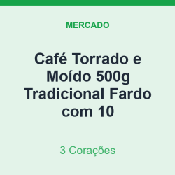 Café Torrado e Moído 500g 3 Corações Tradicional Fardo com 10