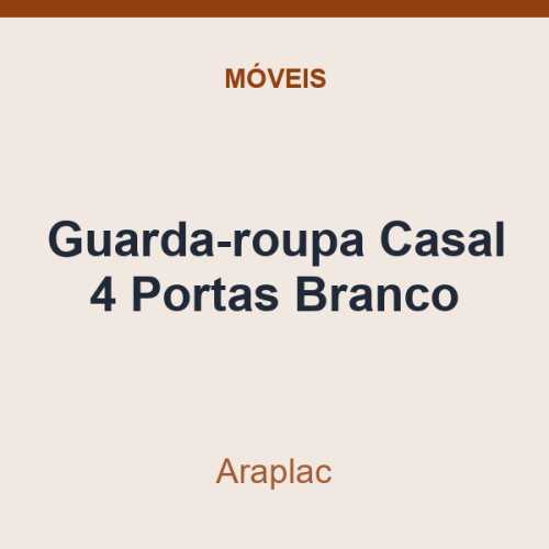 Guarda-roupa Casal Araplac 4 Portas Branco