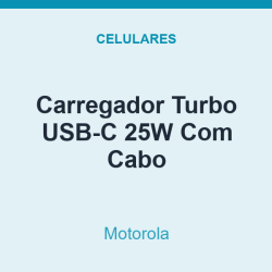 Carregador Turbo USB-C Motorola 25W Com Cabo