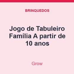 Jogo de Tabuleiro Grow Família A partir de 10 anos