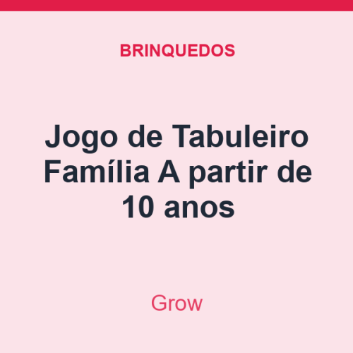 Jogo de Tabuleiro Grow Família A partir de 10 anos