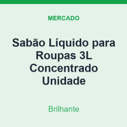 Sabão Líquido para Roupas 3L Brilhante Concentrado Unidade