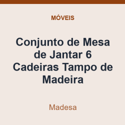 Conjunto de Mesa de Jantar Madesa 6 Cadeiras Tampo de Madeira