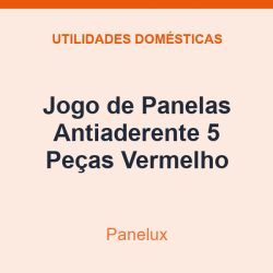 Jogo de Panelas Antiaderente Panelux 5 Peças Vermelho