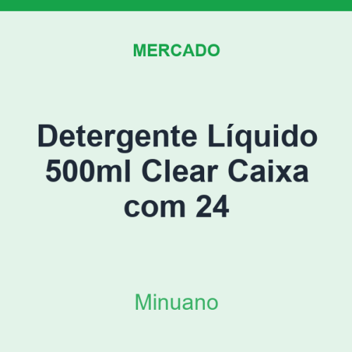 Detergente Líquido 500ml Minuano Clear Caixa com 24
