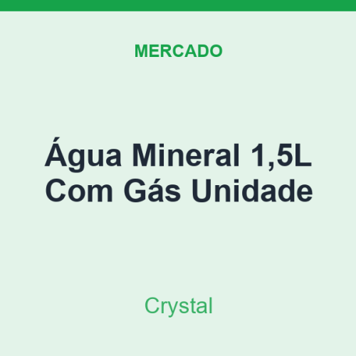 Água Mineral 1,5L Crystal Com Gás Unidade