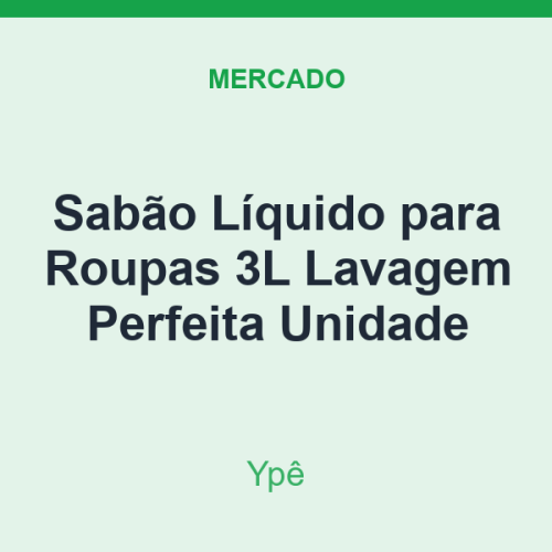 Sabão Líquido para Roupas 3L Ypê Lavagem Perfeita Unidade