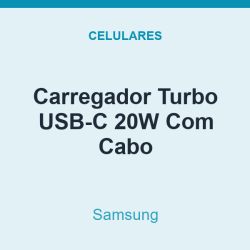 Carregador Turbo USB-C Samsung 20W Com Cabo