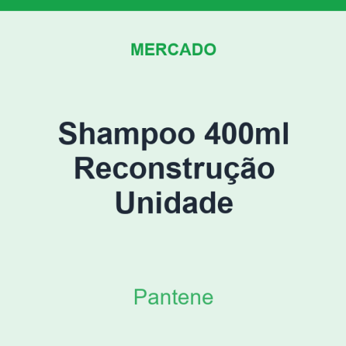 Shampoo 400ml Pantene Reconstrução Unidade