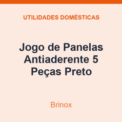 Jogo de Panelas Antiaderente Brinox 5 Peças Preto