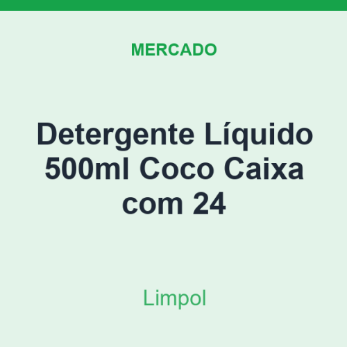 Detergente Líquido 500ml Limpol Coco Caixa com 24
