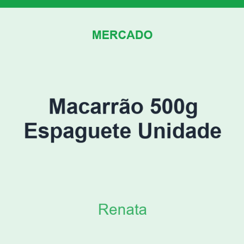 Macarrão 500g Renata Espaguete Unidade
