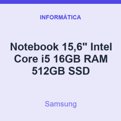 Notebook 15,6" Samsung Intel Core i5 16GB RAM 512GB SSD