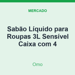 Sabão Líquido para Roupas 3L Omo Sensível Caixa com 4