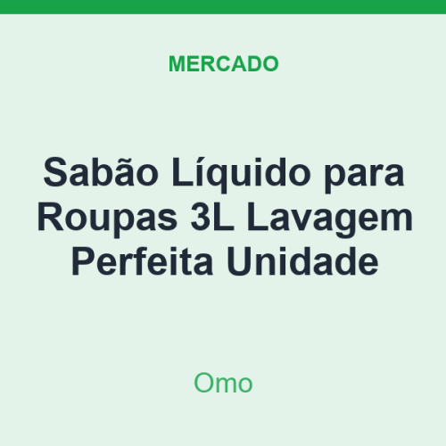 Sabão Líquido para Roupas 3L Omo Lavagem Perfeita Unidade