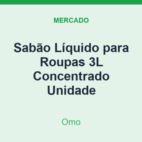 Sabão Líquido para Roupas 3L Omo Concentrado Unidade