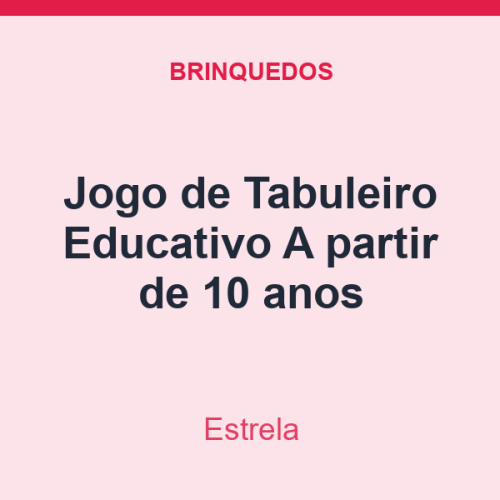 Jogo de Tabuleiro Estrela Educativo A partir de 10 anos