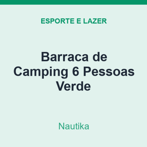 Barraca de Camping Nautika 6 Pessoas Verde