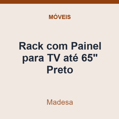 Rack com Painel para TV Madesa até 65" Preto