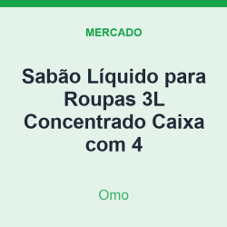 Sabão Líquido para Roupas 3L Omo Concentrado Caixa com 4