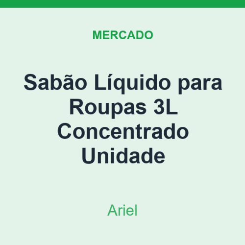 Sabão Líquido para Roupas 3L Ariel Concentrado Unidade