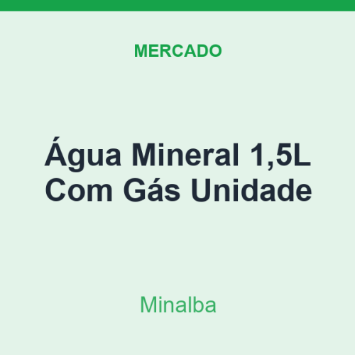 Água Mineral 1,5L Minalba Com Gás Unidade