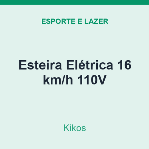 Esteira Elétrica Kikos 16 km/h 110V
