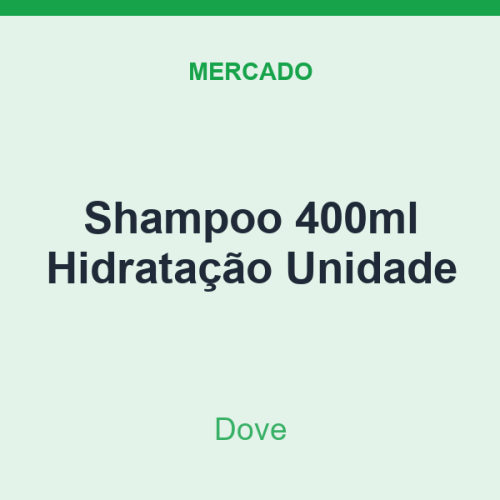 Shampoo 400ml Dove Hidratação Unidade