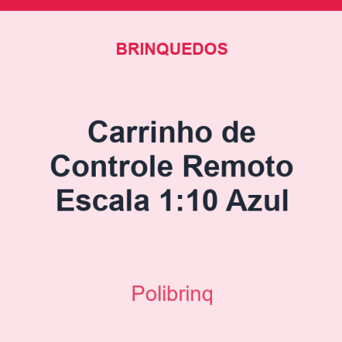 Carrinho de Controle Remoto Polibrinq Escala 1:10 Azul