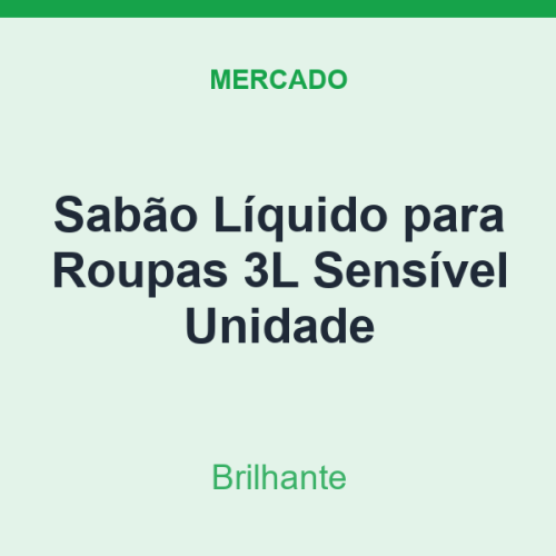 Sabão Líquido para Roupas 3L Brilhante Sensível Unidade