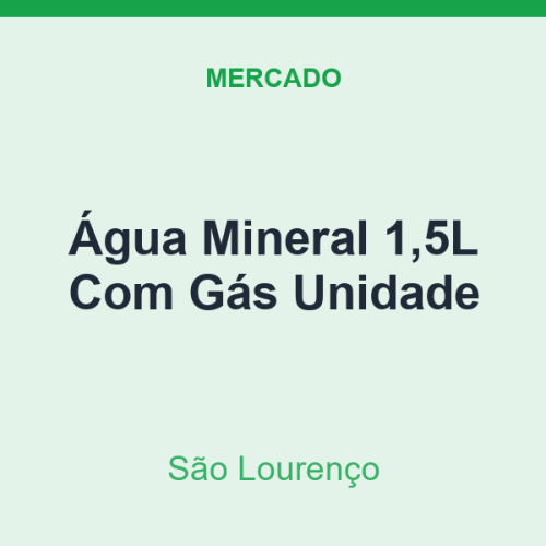 Água Mineral 1,5L São Lourenço Com Gás Unidade
