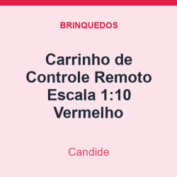 Carrinho de Controle Remoto Candide Escala 1:10 Vermelho