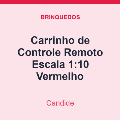 Carrinho de Controle Remoto Candide Escala 1:10 Vermelho