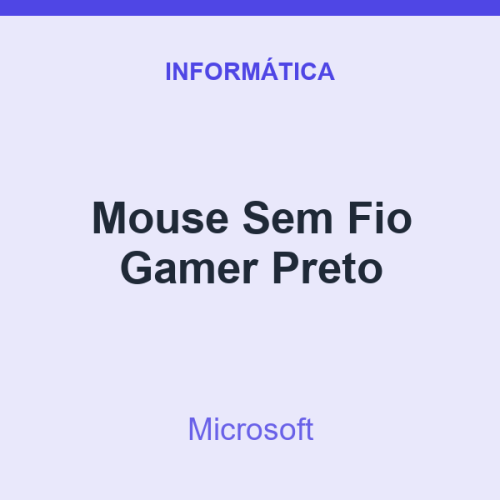 Mouse Sem Fio Microsoft Gamer Preto