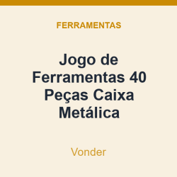 Jogo de Ferramentas Vonder 40 Peças Caixa Metálica
