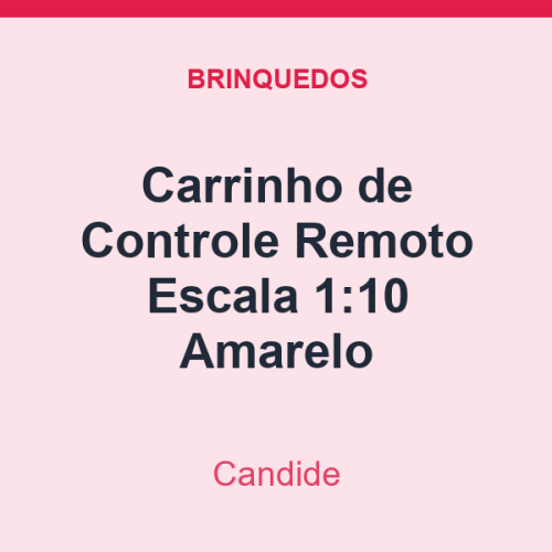 Carrinho de Controle Remoto Candide Escala 1:10 Amarelo