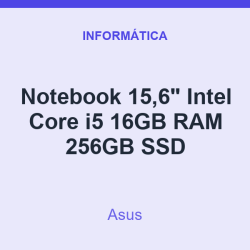 Notebook 15,6" Asus Intel Core i5 16GB RAM 256GB SSD