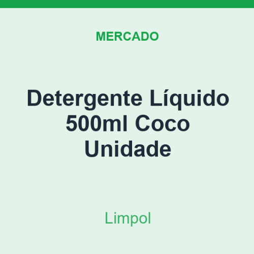 Detergente Líquido 500ml Limpol Coco Unidade