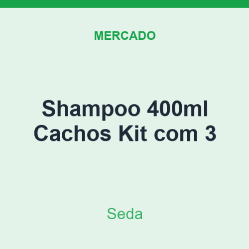 Shampoo 400ml Seda Cachos Kit com 3