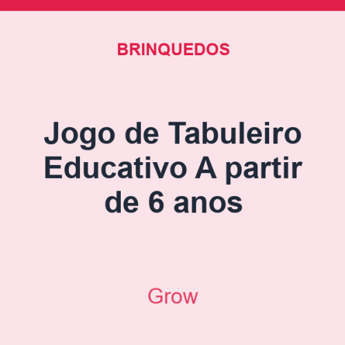 Jogo de Tabuleiro Grow Educativo A partir de 6 anos