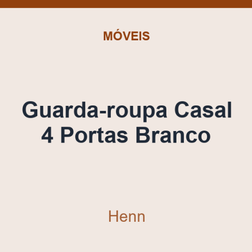 Guarda-roupa Casal Henn 4 Portas Branco