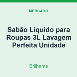 Sabão Líquido para Roupas 3L Brilhante Lavagem Perfeita Unidade