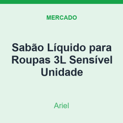 Sabão Líquido para Roupas 3L Ariel Sensível Unidade
