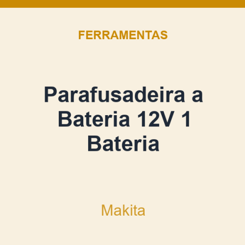 Parafusadeira a Bateria Makita 12V 1 Bateria