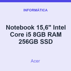 Notebook 15,6" Acer Intel Core i5 8GB RAM 256GB SSD