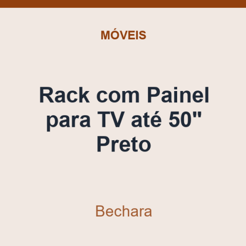 Rack com Painel para TV Bechara até 50" Preto